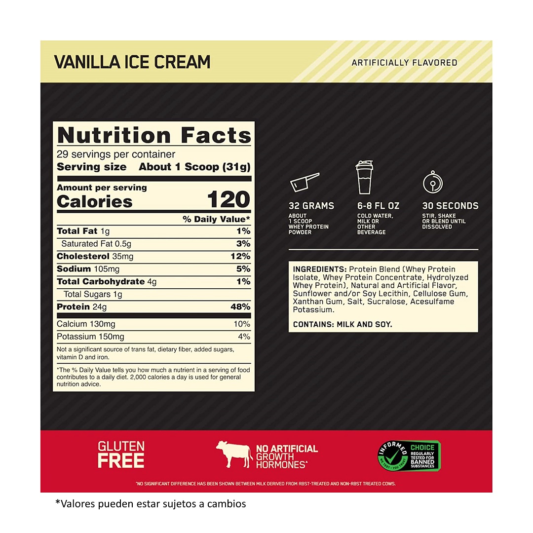 100% Whey Gold Standard 2 Lbs Vanilla