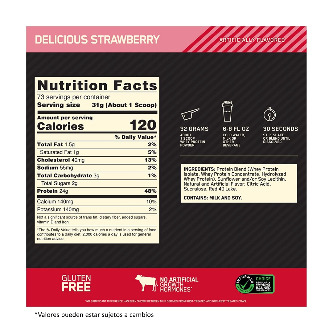 100% Whey Gold Standard 5 Lbs Frutilla