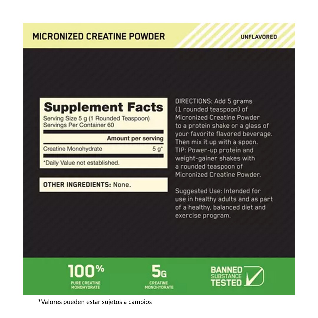 Optimun Nutrition Creatina 300 Gr NI